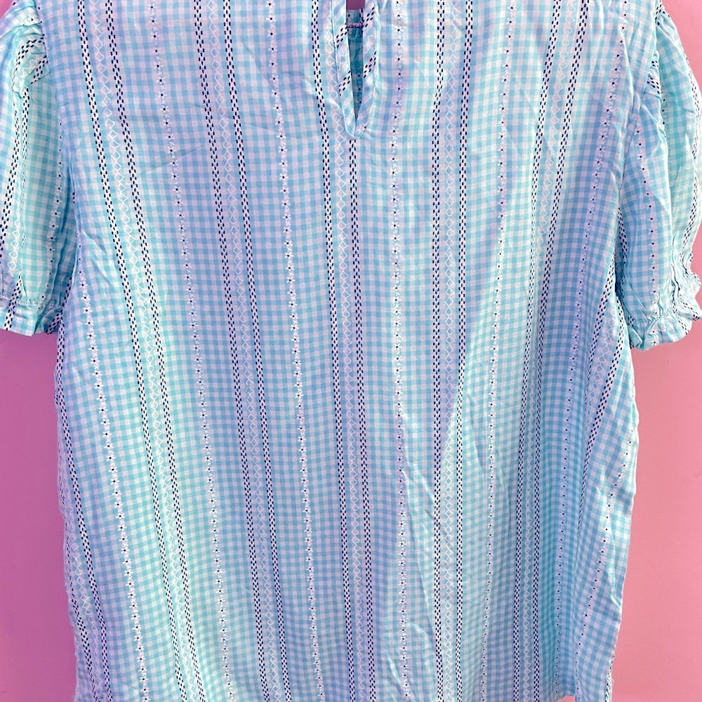 Checked top in pleasant sky blue colour. Brand new with tag. - Picture 2 of 4